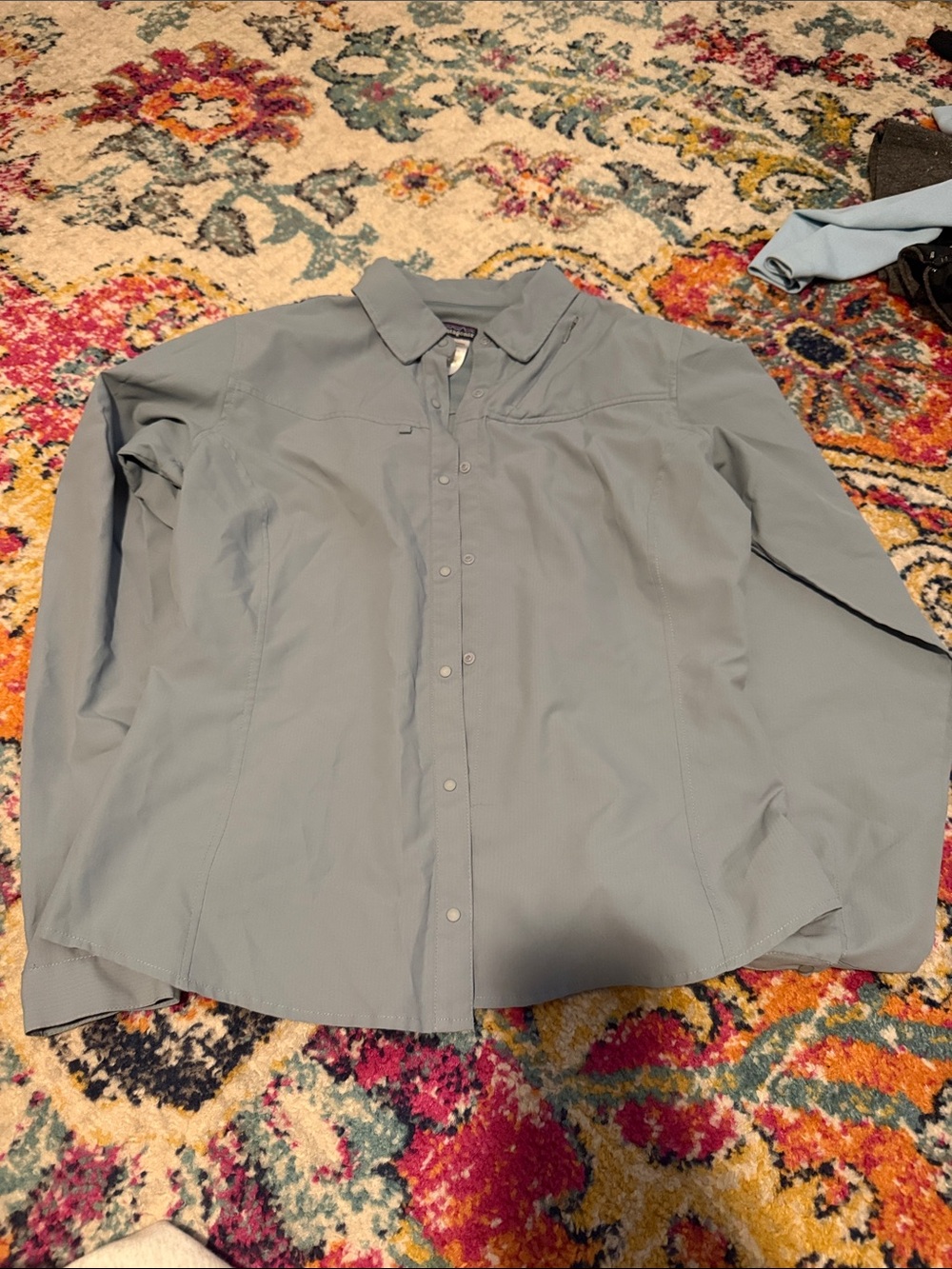 Patagonia Light Slate Blue Women's Button-Down Shirt